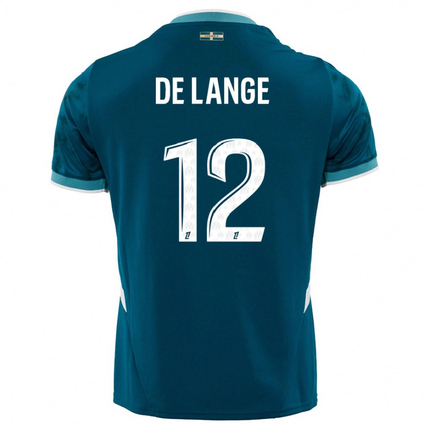 Danxen Dame Jeffrey De Lange #12 Turkis Blå Bortetrøye Drakt Trøye 2024/25 Skjorter T-Skjorte