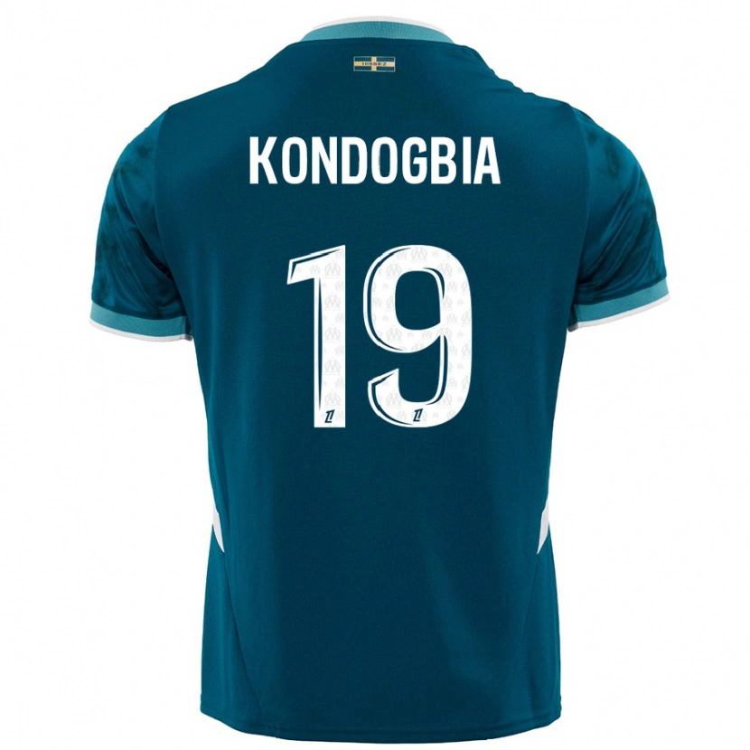 Danxen Dame Geoffrey Kondogbia #19 Turkis Blå Bortetrøye Drakt Trøye 2024/25 Skjorter T-Skjorte
