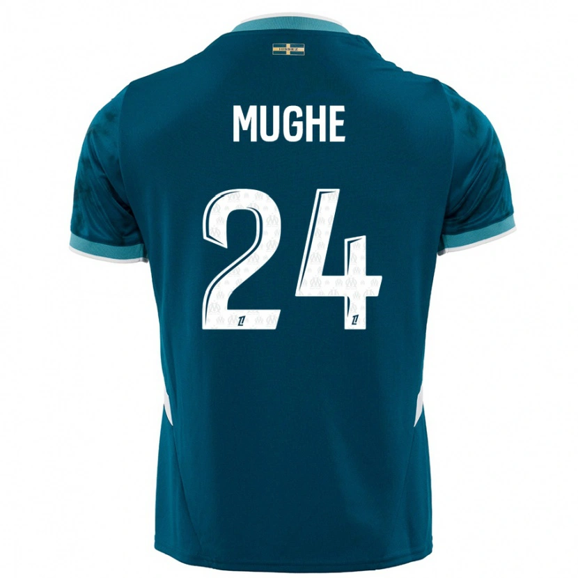 Danxen Dame François Mughe #24 Turkis Blå Bortetrøye Drakt Trøye 2024/25 Skjorter T-Skjorte