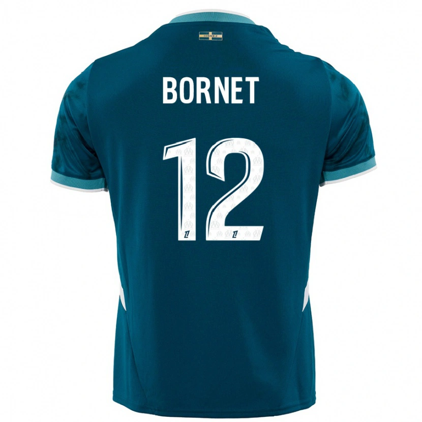Danxen Dame Camille Bornet #12 Turkis Blå Bortetrøye Drakt Trøye 2024/25 Skjorter T-Skjorte