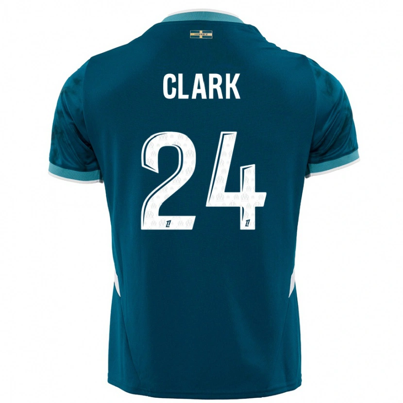 Danxen Dame Ashley Clark #24 Turkis Blå Bortetrøye Drakt Trøye 2024/25 Skjorter T-Skjorte