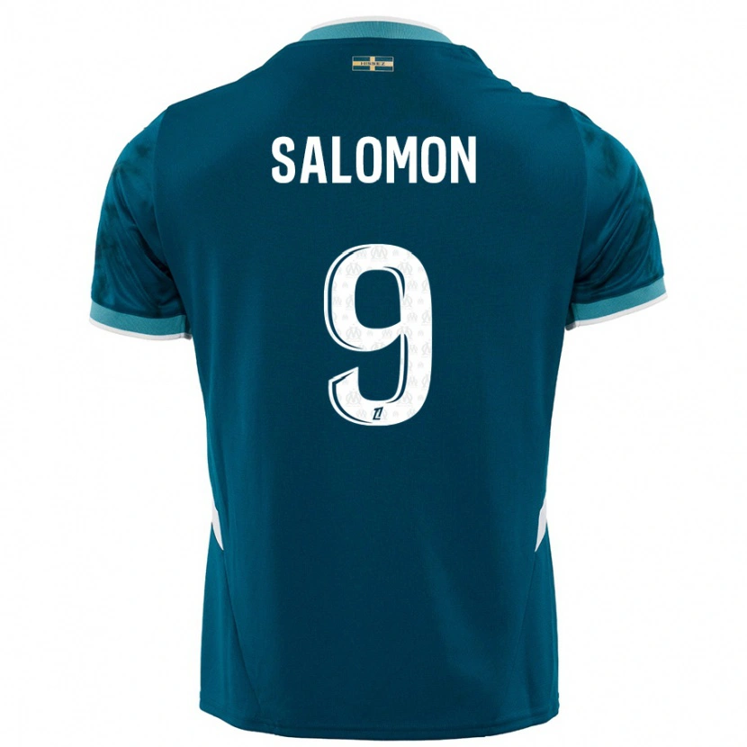 Danxen Dame Maeva Salomon #9 Turkis Blå Bortetrøye Drakt Trøye 2024/25 Skjorter T-Skjorte