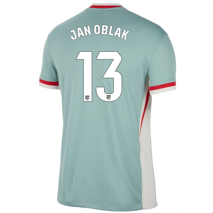 Danxen Dame Jan Oblak #13 Lys Beige Blå Bortetrøye Drakt Trøye 2024/25 Skjorter T-Skjorte