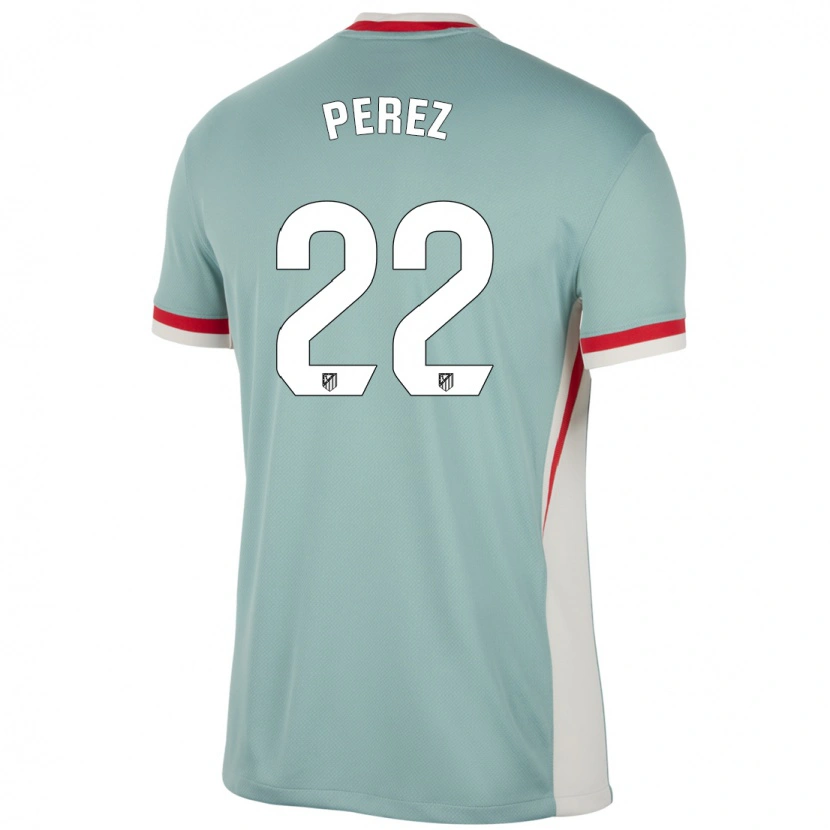 Danxen Dame Pablo Pérez #22 Lys Beige Blå Bortetrøye Drakt Trøye 2024/25 Skjorter T-Skjorte