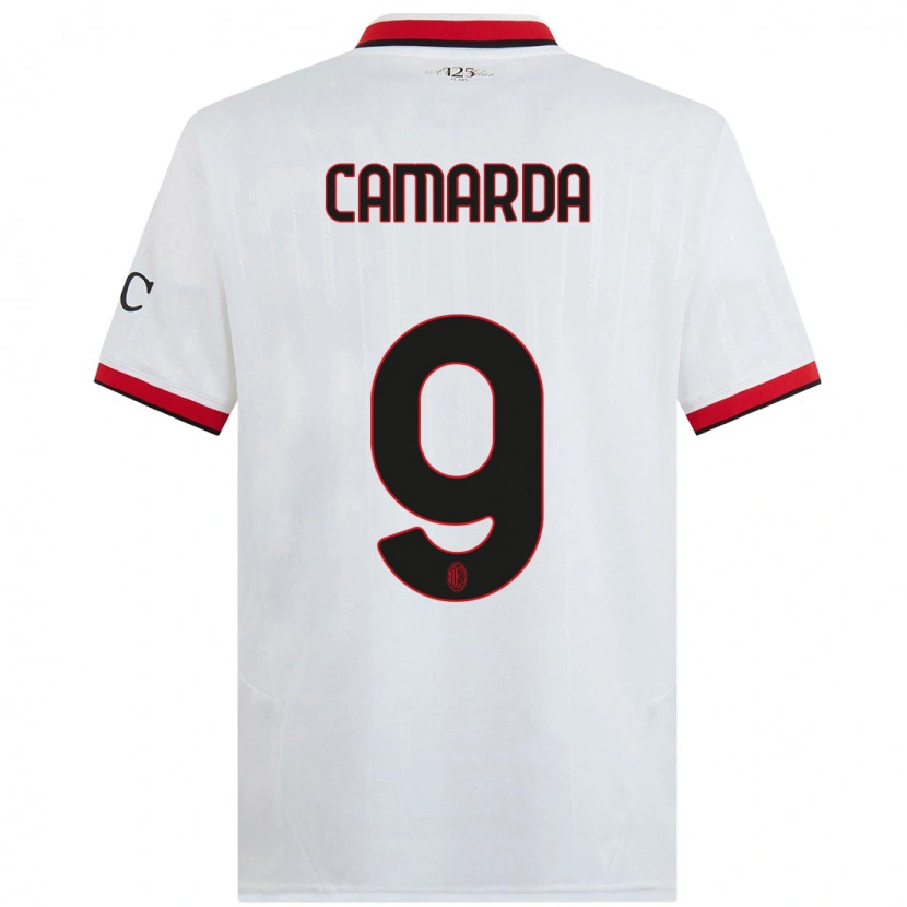 Danxen Dame Francesco Camarda #9 Hvit Svart Rød Bortetrøye Drakt Trøye 2024/25 Skjorter T-Skjorte