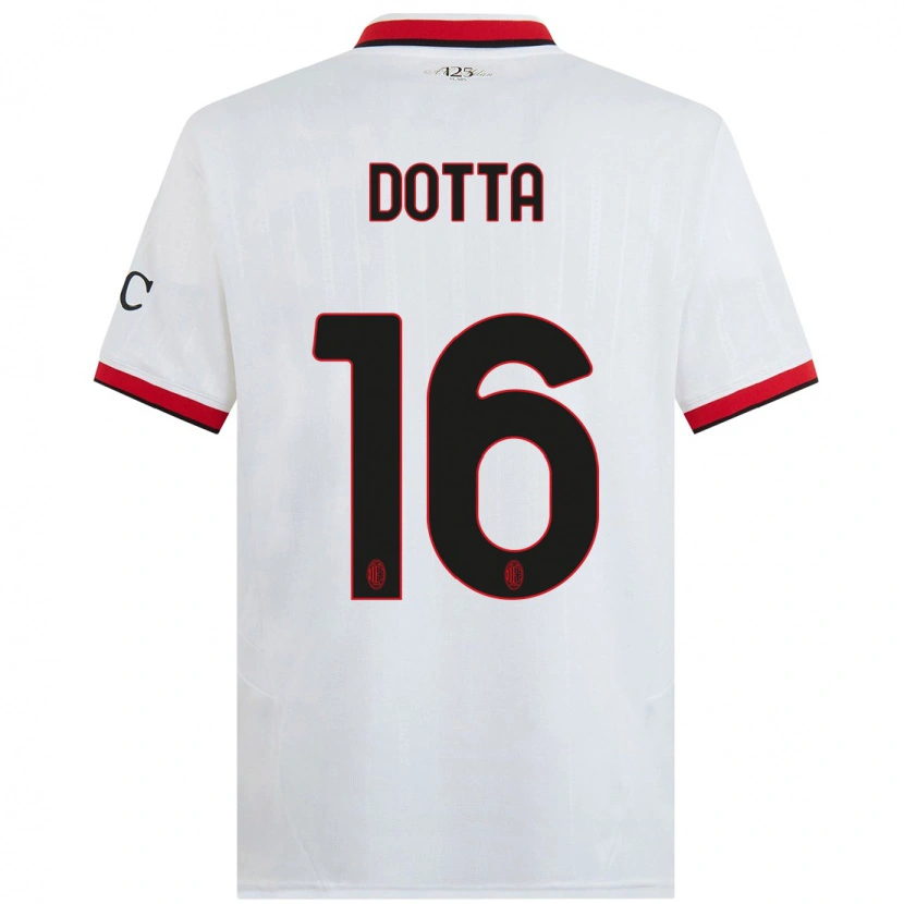 Danxen Dame Cristiano Dotta #16 Hvit Svart Rød Bortetrøye Drakt Trøye 2024/25 Skjorter T-Skjorte