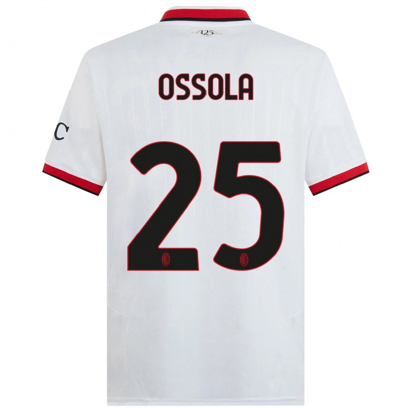 Danxen Dame Lorenzo Ossola #25 Hvit Svart Rød Bortetrøye Drakt Trøye 2024/25 Skjorter T-Skjorte