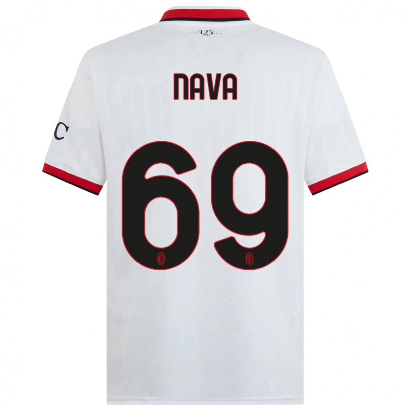 Danxen Dame Lapo Nava #69 Hvit Svart Rød Bortetrøye Drakt Trøye 2024/25 Skjorter T-Skjorte