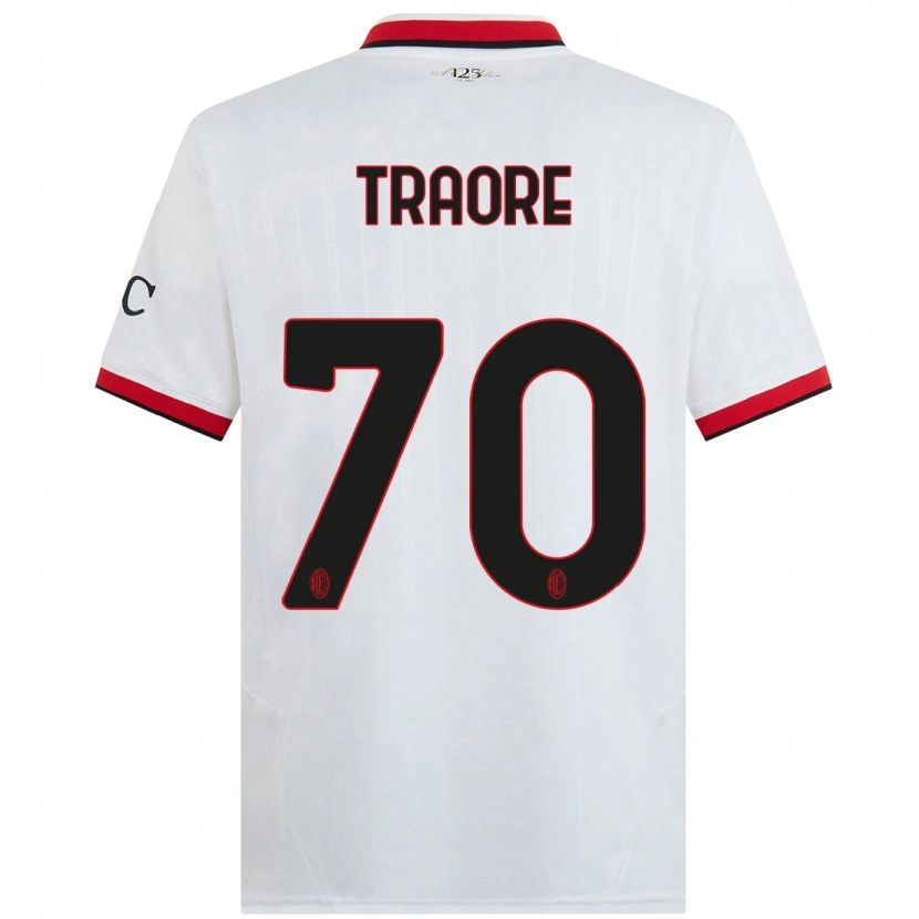 Danxen Dame Chaka Traorè #70 Hvit Svart Rød Bortetrøye Drakt Trøye 2024/25 Skjorter T-Skjorte
