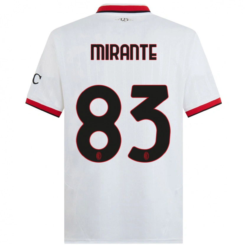 Danxen Dame Antonio Mirante #83 Hvit Svart Rød Bortetrøye Drakt Trøye 2024/25 Skjorter T-Skjorte
