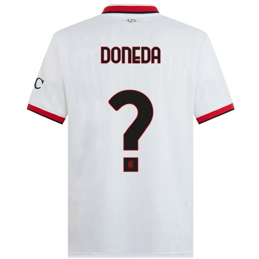 Danxen Dame Paolo Doneda #0 Hvit Svart Rød Bortetrøye Drakt Trøye 2024/25 Skjorter T-Skjorte
