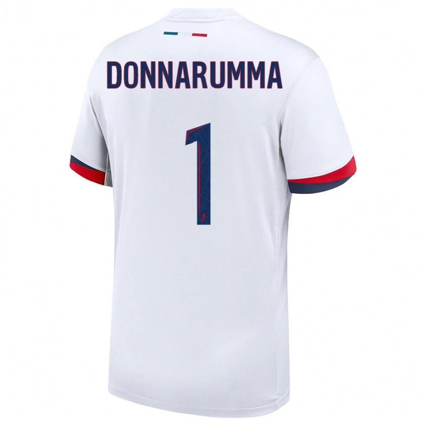 Danxen Dame Gianluigi Donnarumma #1 Hvit Blå Rød Bortetrøye Drakt Trøye 2024/25 Skjorter T-Skjorte