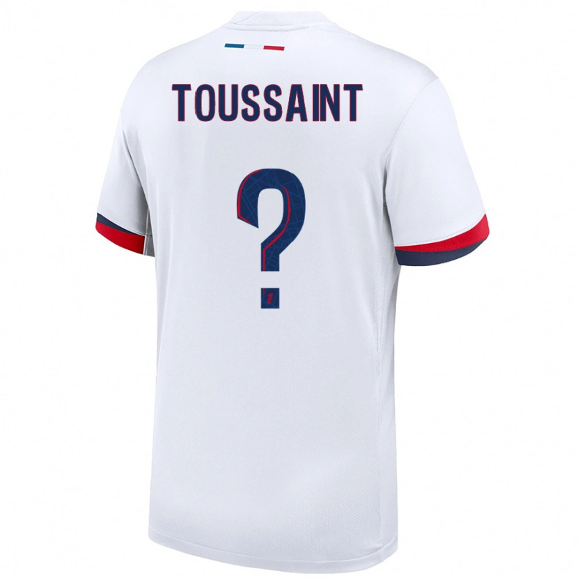 Danxen Dame Océane Toussaint #0 Hvit Blå Rød Bortetrøye Drakt Trøye 2024/25 Skjorter T-Skjorte