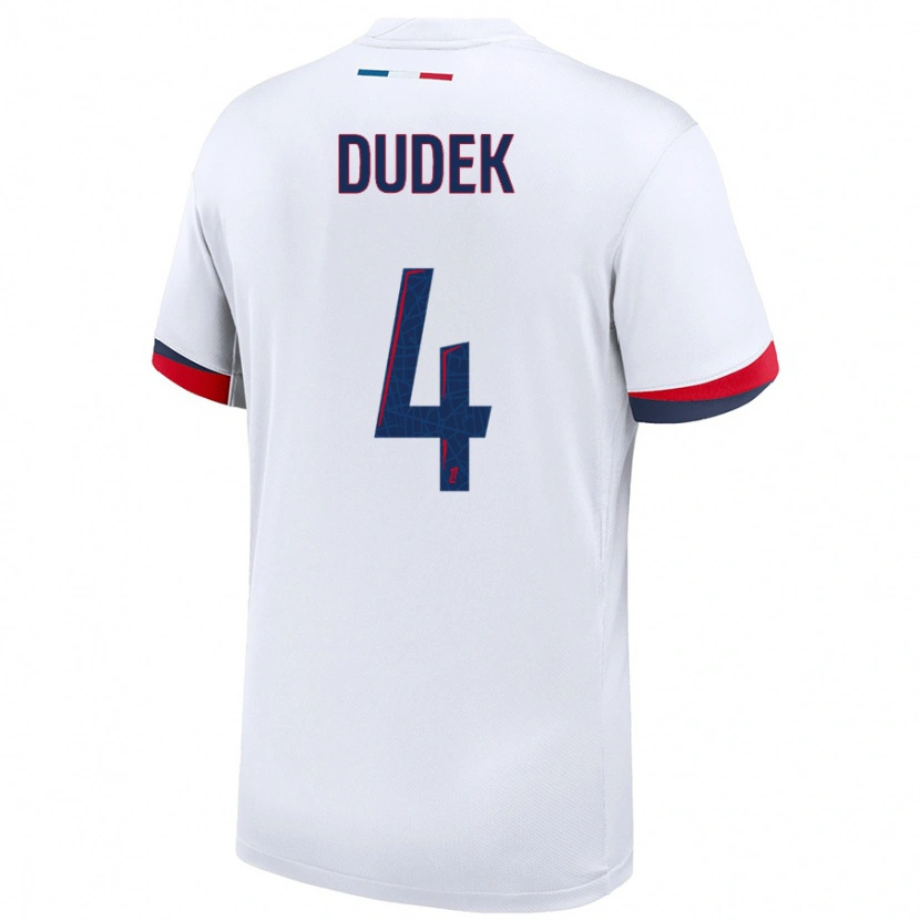 Danxen Dame Paulina Dudek #4 Hvit Blå Rød Bortetrøye Drakt Trøye 2024/25 Skjorter T-Skjorte