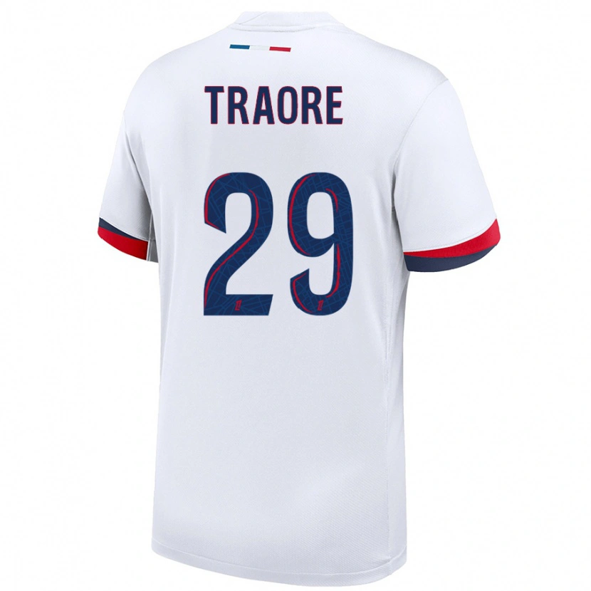 Danxen Dame Manssita Traoré #29 Hvit Blå Rød Bortetrøye Drakt Trøye 2024/25 Skjorter T-Skjorte
