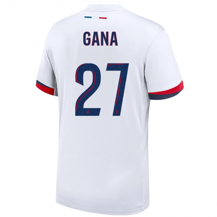 Danxen Dame Idrissa Gana Gueye #27 Hvit Blå Rød Bortetrøye Drakt Trøye 2024/25 Skjorter T-Skjorte