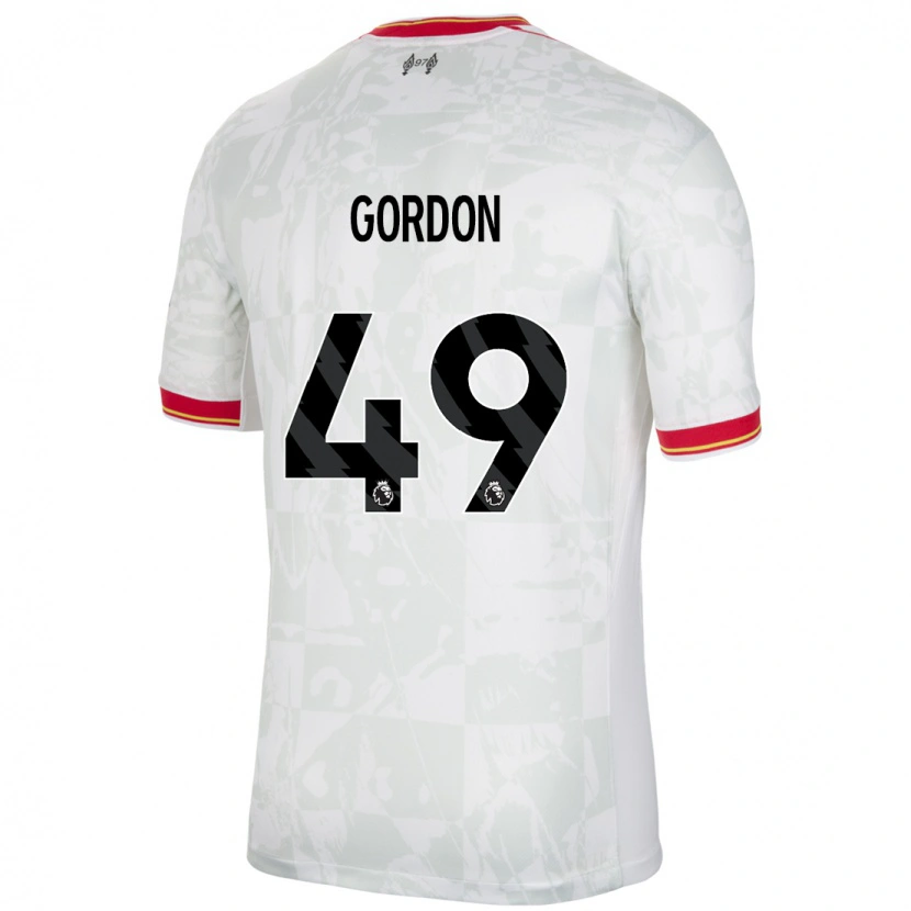 Danxen Dame Kaide Gordon #49 Hvit Rød Svart Tredje Sett Drakt Trøye 2024/25 Skjorter T-Skjorte