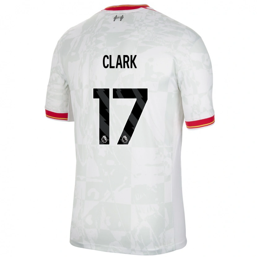 Danxen Dame Jenna Clark #17 Hvit Rød Svart Tredje Sett Drakt Trøye 2024/25 Skjorter T-Skjorte