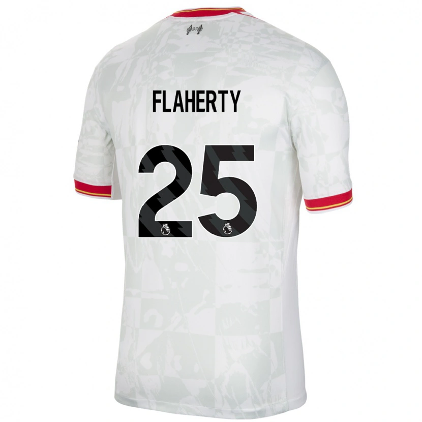Danxen Dame Gilly Flaherty #25 Hvit Rød Svart Tredje Sett Drakt Trøye 2024/25 Skjorter T-Skjorte