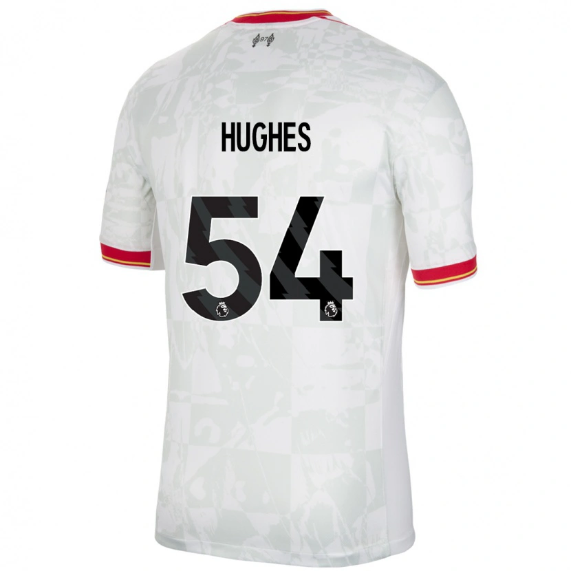 Danxen Dame Liam Hughes #54 Hvit Rød Svart Tredje Sett Drakt Trøye 2024/25 Skjorter T-Skjorte