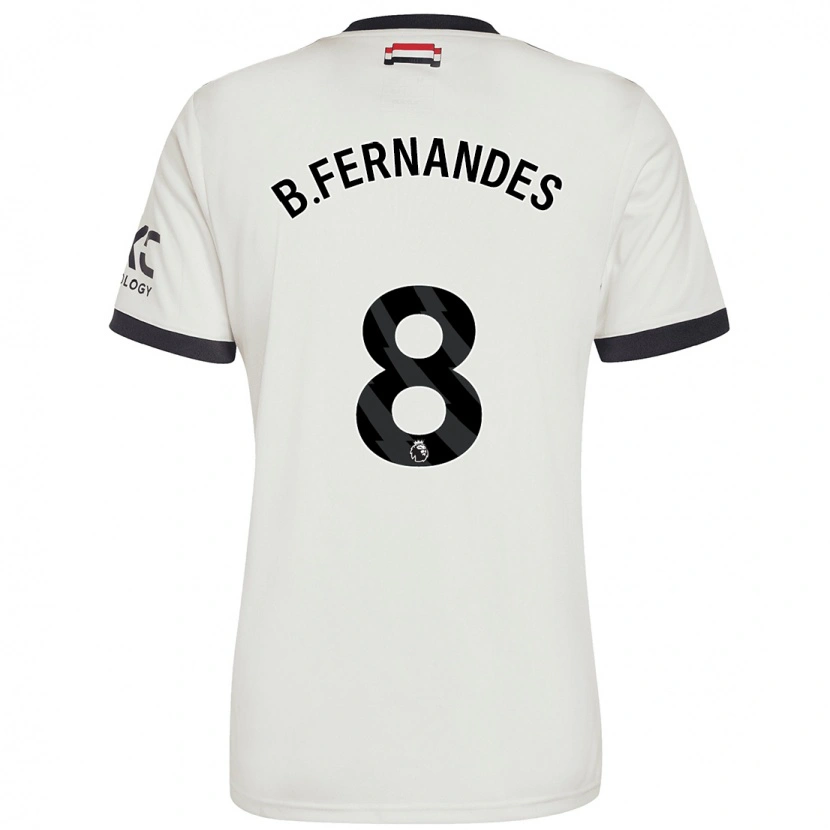 Danxen Dame Bruno Fernandes #8 Off White Tredje Sett Drakt Trøye 2024/25 Skjorter T-Skjorte