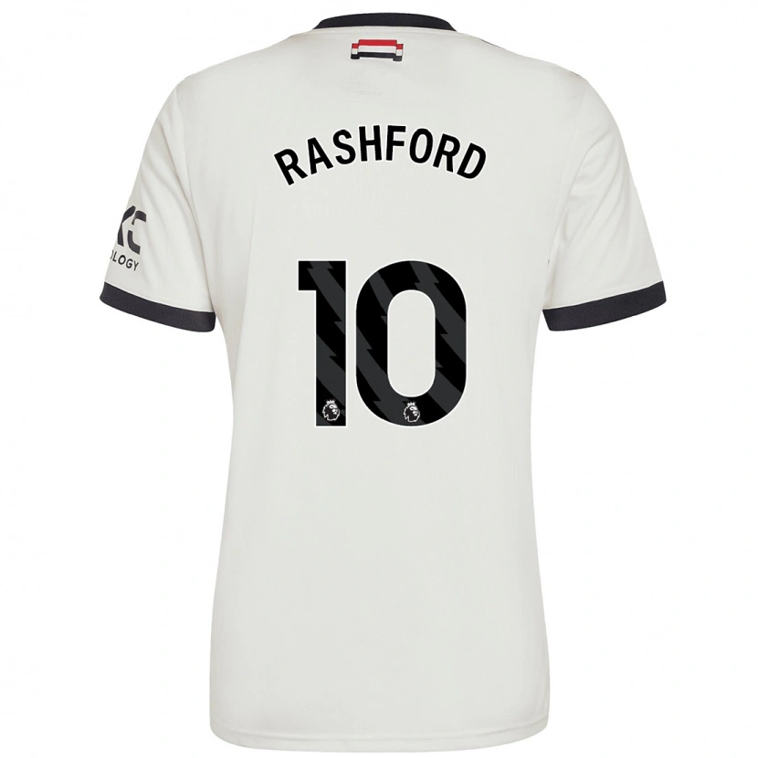 Danxen Dame Marcus Rashford #10 Off White Tredje Sett Drakt Trøye 2024/25 Skjorter T-Skjorte