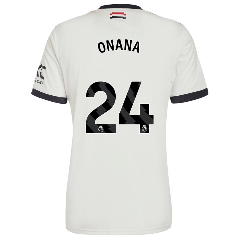 Danxen Dame André Onana #24 Off White Tredje Sett Drakt Trøye 2024/25 Skjorter T-Skjorte