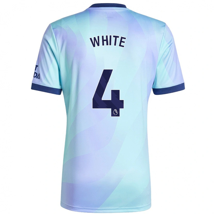 Danxen Dame Ben White #4 Aqua Tredje Sett Drakt Trøye 2024/25 Skjorter T-Skjorte