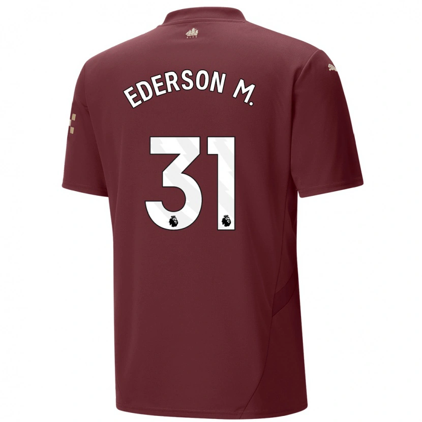 Danxen Dame Ederson #31 Rødbrun Tredje Sett Drakt Trøye 2024/25 Skjorter T-Skjorte