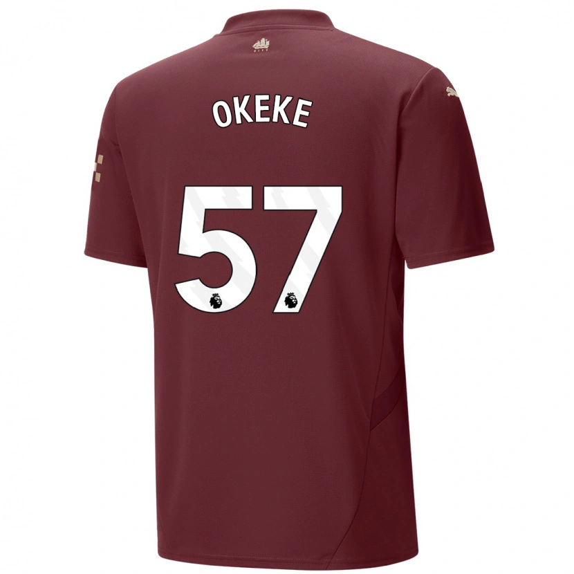 Danxen Dame Michael Okeke #57 Rødbrun Tredje Sett Drakt Trøye 2024/25 Skjorter T-Skjorte