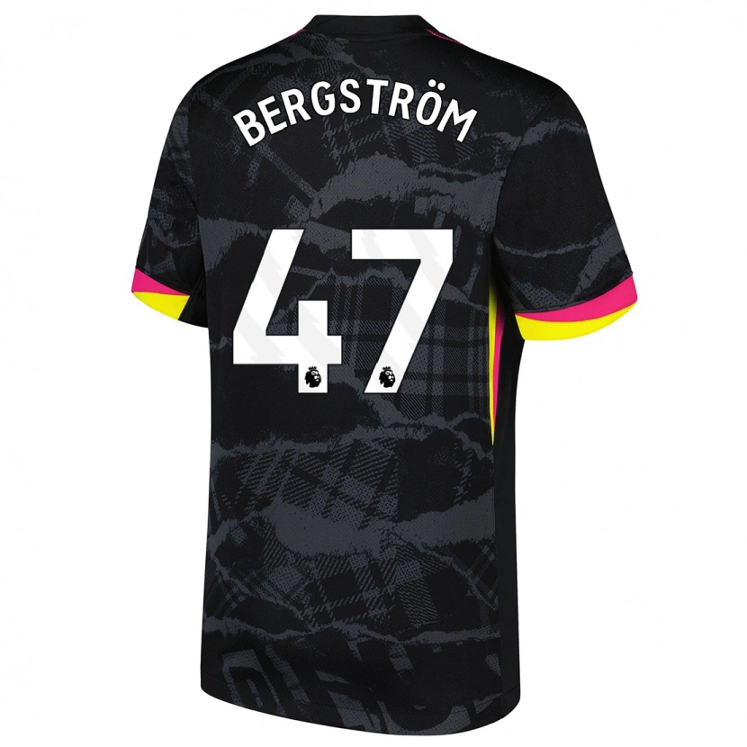Danxen Dame Lucas Bergström #47 Svart Rosa Tredje Sett Drakt Trøye 2024/25 Skjorter T-Skjorte