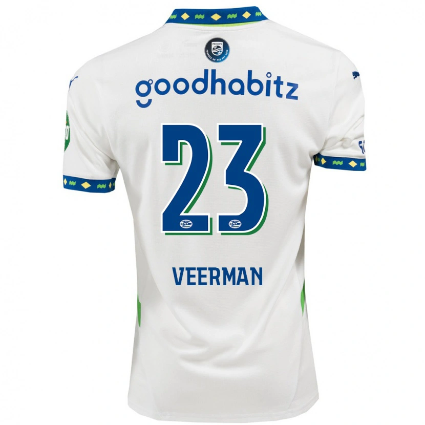 Danxen Dame Joey Veerman #23 Hvit Mørkeblå Tredje Sett Drakt Trøye 2024/25 Skjorter T-Skjorte