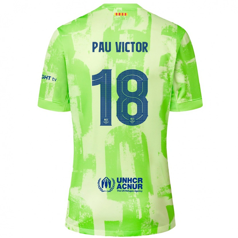Danxen Dame Pau Víctor #18 Lime Tredje Sett Drakt Trøye 2024/25 Skjorter T-Skjorte