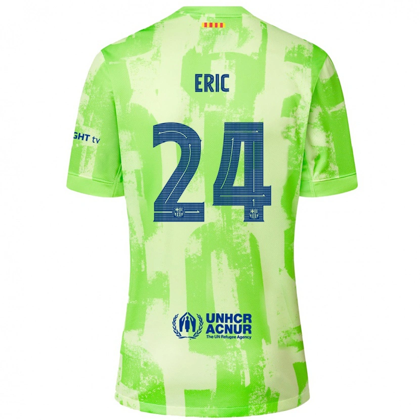 Danxen Dame Eric García #24 Lime Tredje Sett Drakt Trøye 2024/25 Skjorter T-Skjorte