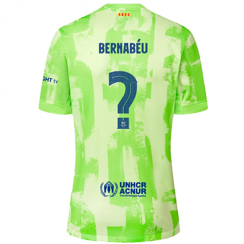 Danxen Dame Pol Bernabéu #0 Lime Tredje Sett Drakt Trøye 2024/25 Skjorter T-Skjorte