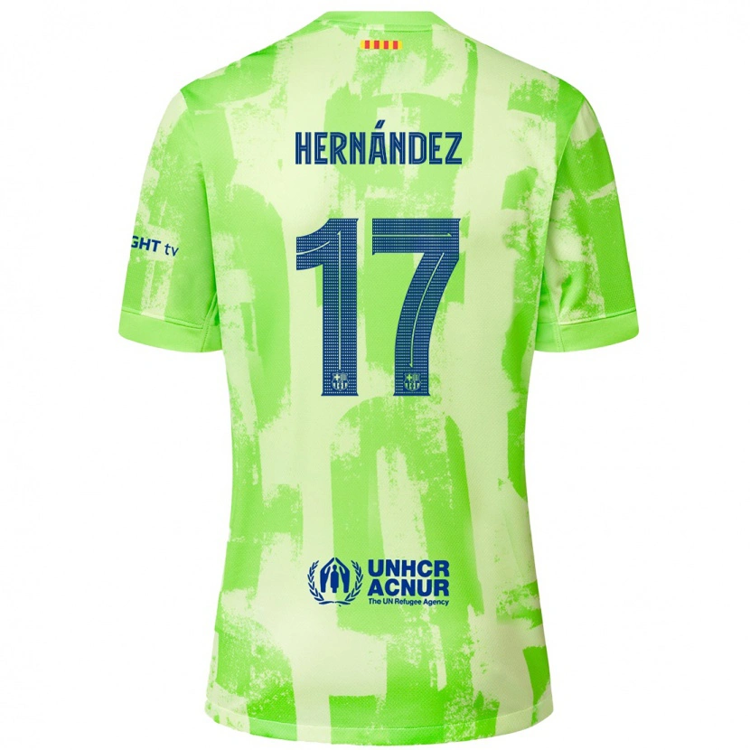 Danxen Dame Juan Hernández #17 Lime Tredje Sett Drakt Trøye 2024/25 Skjorter T-Skjorte