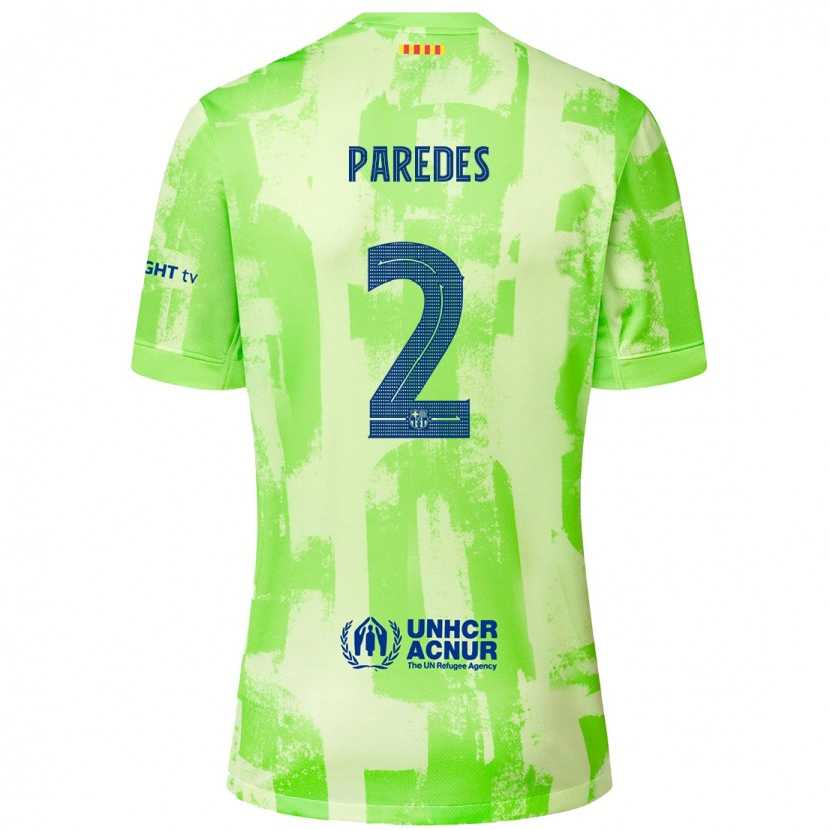 Danxen Dame Irene Paredes #2 Lime Tredje Sett Drakt Trøye 2024/25 Skjorter T-Skjorte