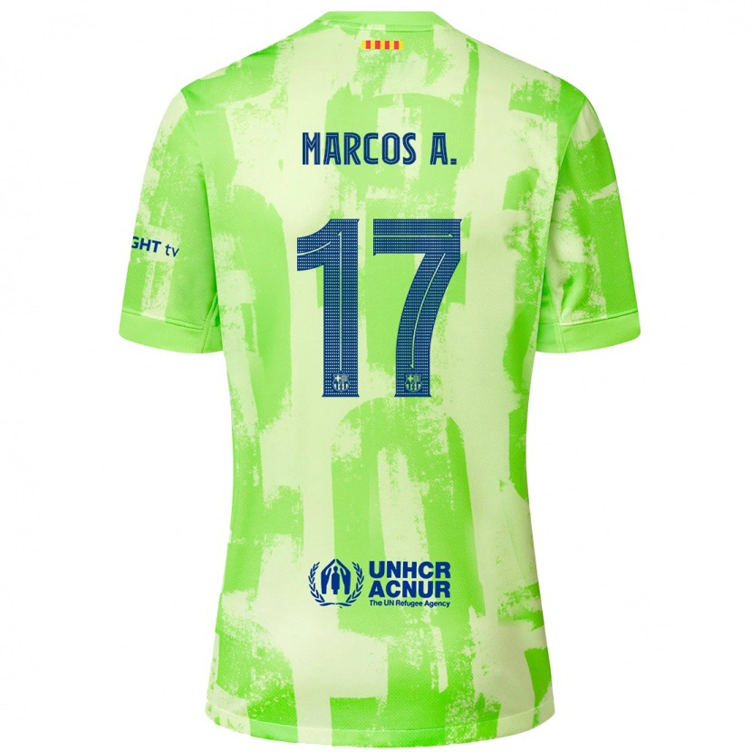 Danxen Dame Marcos Alonso #17 Lime Tredje Sett Drakt Trøye 2024/25 Skjorter T-Skjorte