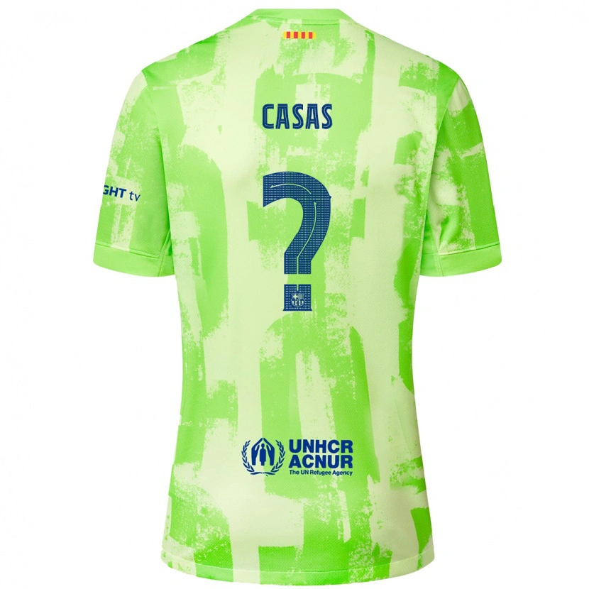 Danxen Dame Arnau Casas #0 Lime Tredje Sett Drakt Trøye 2024/25 Skjorter T-Skjorte