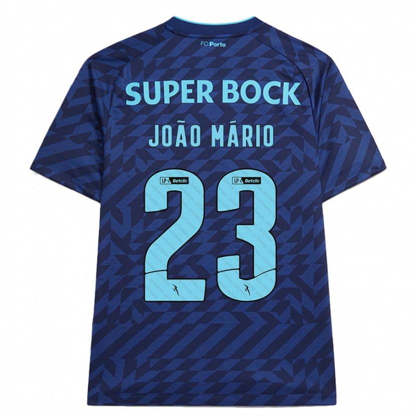 Danxen Dame João Mário #23 Marineblå Tredje Sett Drakt Trøye 2024/25 Skjorter T-Skjorte