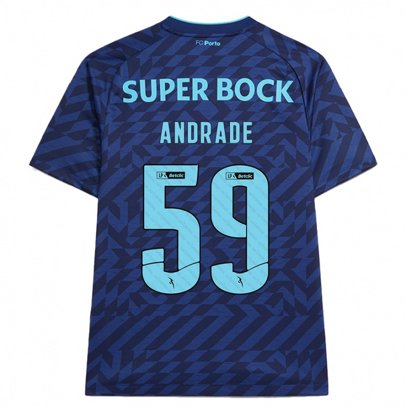 Danxen Dame Tiago Andrade #59 Marineblå Tredje Sett Drakt Trøye 2024/25 Skjorter T-Skjorte