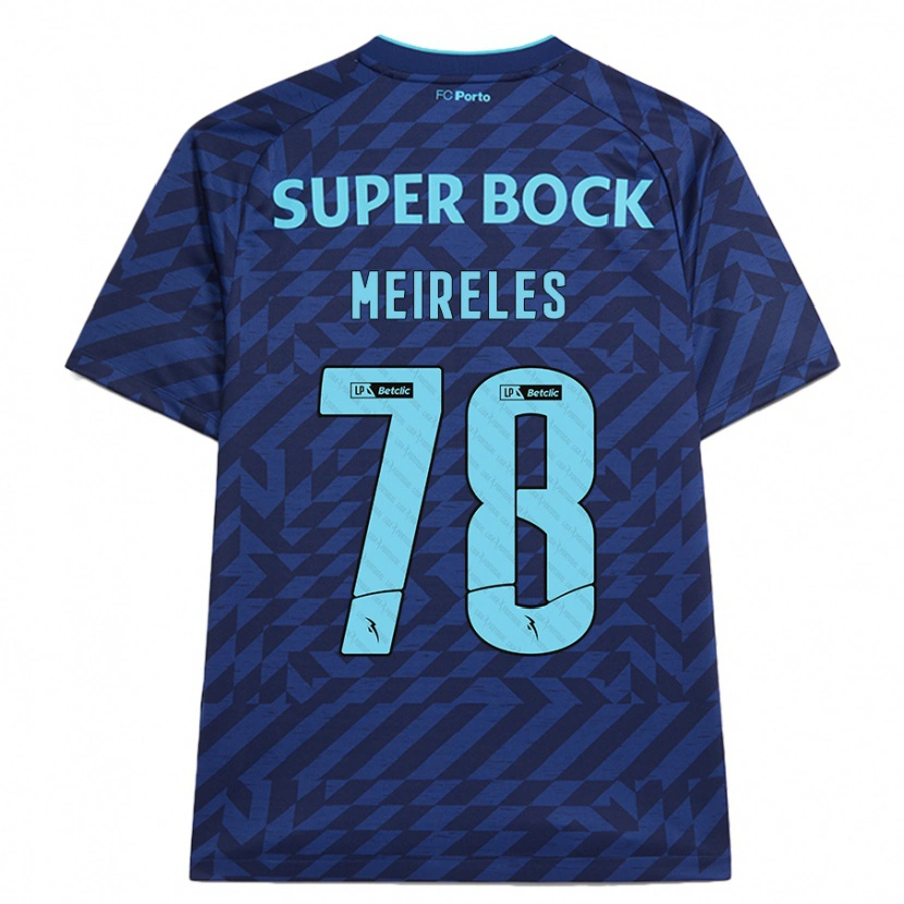 Danxen Dame Jorge Meireles #78 Marineblå Tredje Sett Drakt Trøye 2024/25 Skjorter T-Skjorte