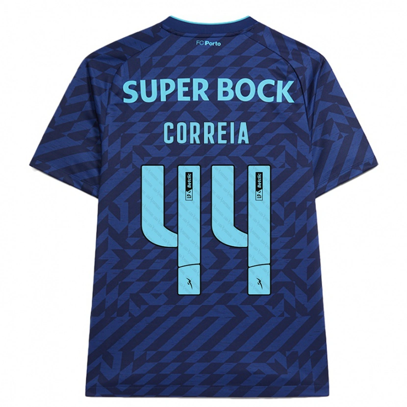 Danxen Dame Romain Correia #44 Marineblå Tredje Sett Drakt Trøye 2024/25 Skjorter T-Skjorte