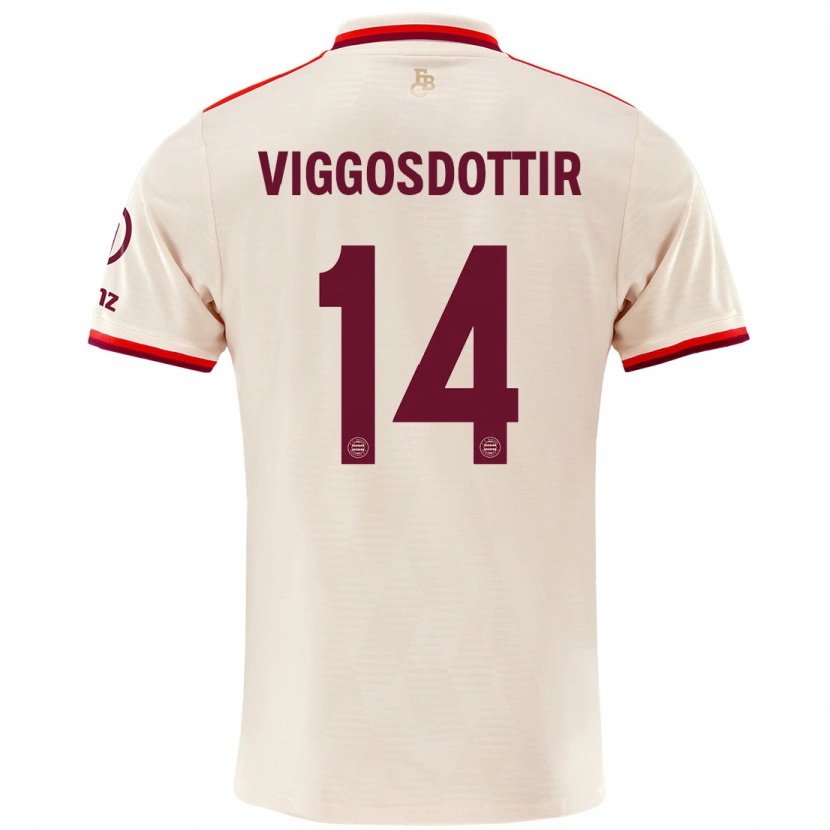Danxen Dame Glodis Perla Viggosdottir #14 Sengetøy Tredje Sett Drakt Trøye 2024/25 Skjorter T-Skjorte