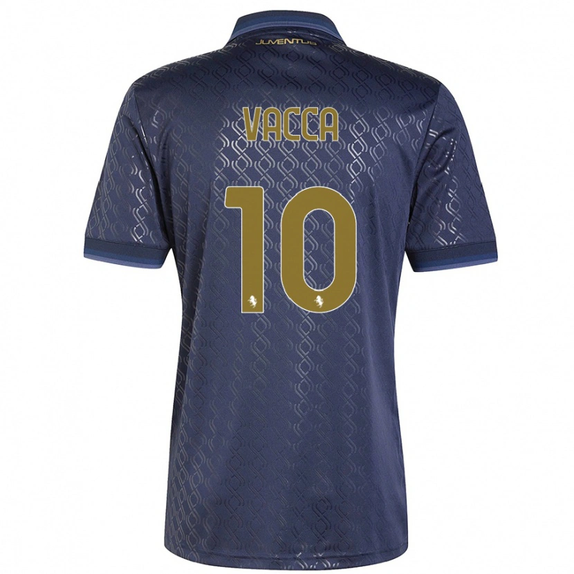 Danxen Dame Alessio Vacca #10 Marineblå Tredje Sett Drakt Trøye 2024/25 Skjorter T-Skjorte