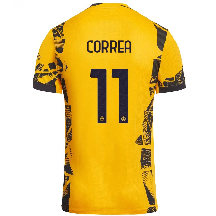 Danxen Dame Joaquín Correa #11 Gull Svart Tredje Sett Drakt Trøye 2024/25 Skjorter T-Skjorte