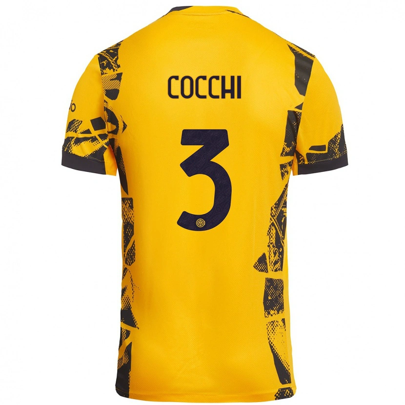 Danxen Dame Matteo Cocchi #3 Gull Svart Tredje Sett Drakt Trøye 2024/25 Skjorter T-Skjorte