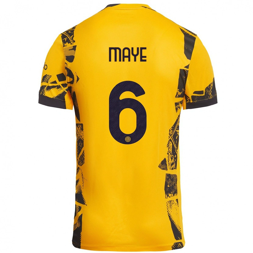 Danxen Dame Yvan Maye #6 Gull Svart Tredje Sett Drakt Trøye 2024/25 Skjorter T-Skjorte