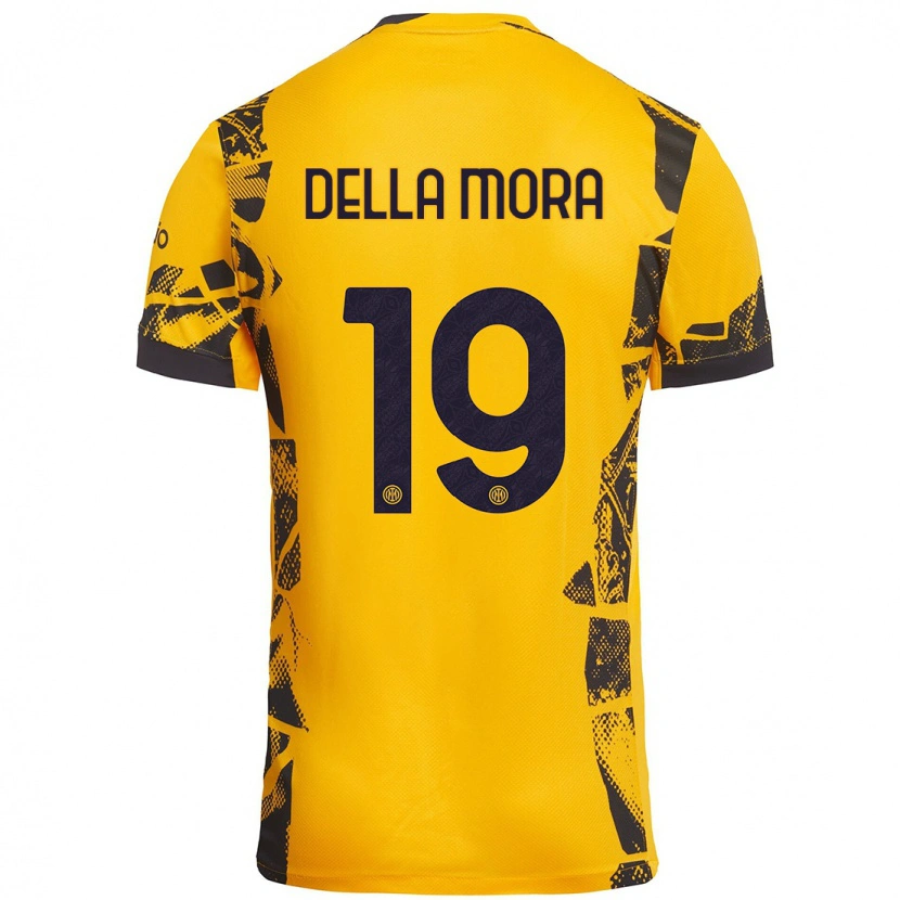 Danxen Dame Tommaso Della Mora #19 Gull Svart Tredje Sett Drakt Trøye 2024/25 Skjorter T-Skjorte