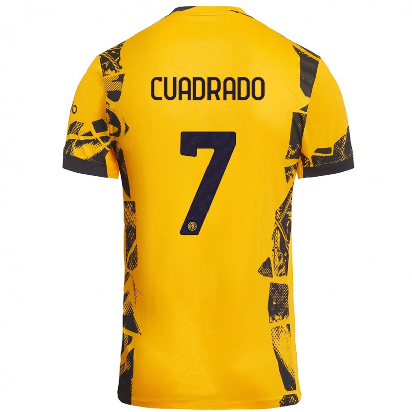 Danxen Dame Juan Cuadrado #7 Gull Svart Tredje Sett Drakt Trøye 2024/25 Skjorter T-Skjorte